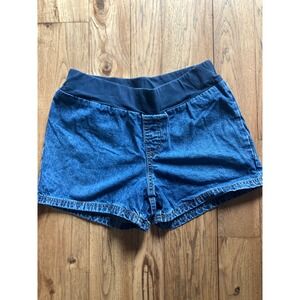 Motherhood Maternity Denim Shorts Blue Medium Wash Pregnancy SKU 045